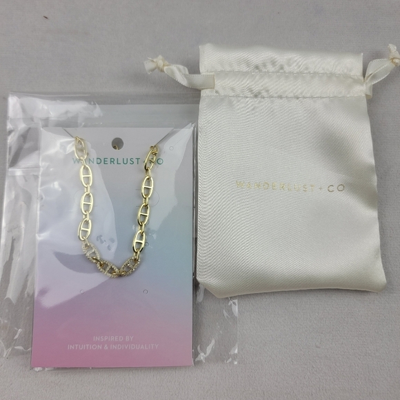 NWT Wanderlust + Co multi link anchor chain 14K gold vermeil chain bracelet - Picture 3 of 5